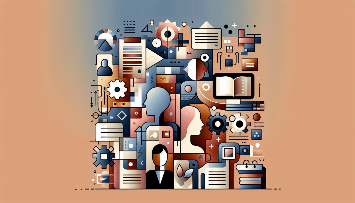 A professional abstract illustration representing the concept of Key Issues in Small Business Management.Visual context:...