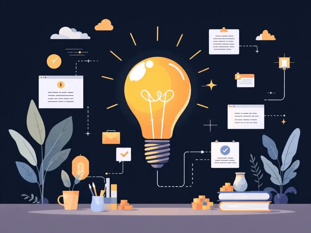 A professional abstract illustration representing the concept of The 4-Stage Business Idea Validation Blueprint in Small B...