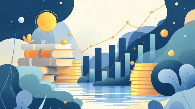 A professional blog header illustration for an article about Bookkeeping. Context: The business feels like it’s doing well...