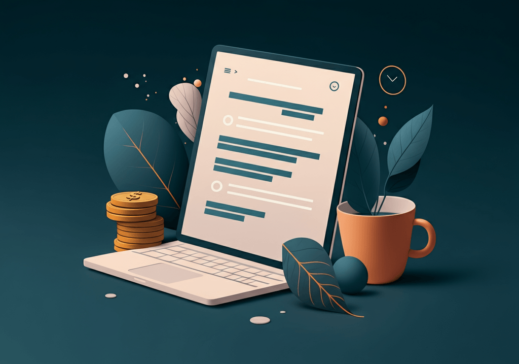 A professional abstract illustration representing the concept of Tip 1: Lean Chart of Accounts in Bookkeeping
