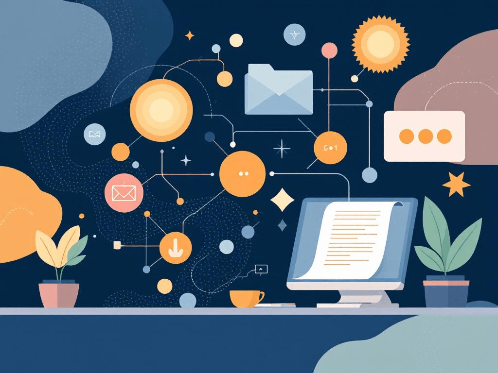 A professional abstract illustration representing the concept of Where to Spend Your Networking Energy Next in Small Busin...